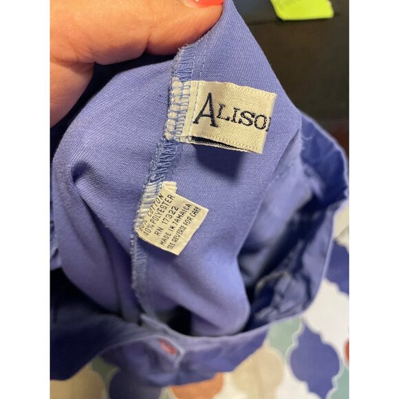 Alison Craig Purple Pleated Button Front High Waisted Shorts Sz 14 - Picture 4 of 7